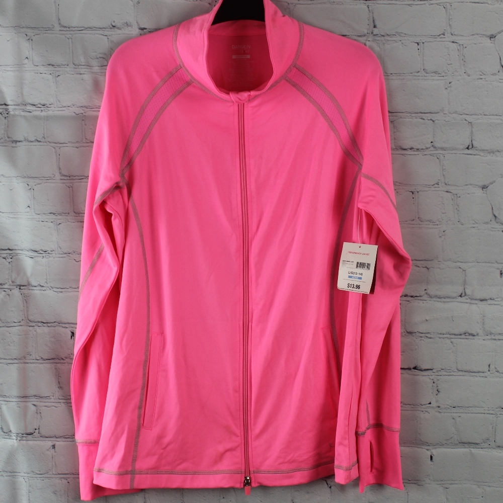 NWT Danskin Performance Jacket Activewear  Pink Large
